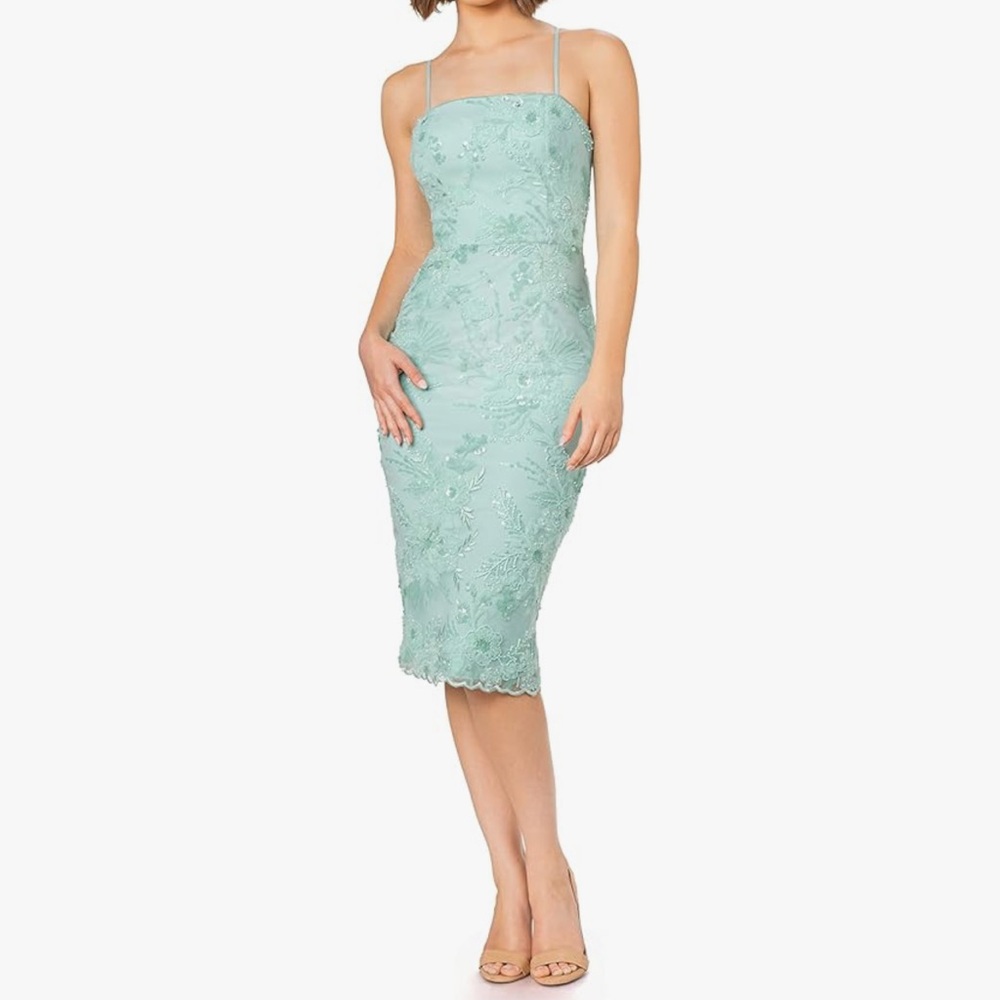 Dress the Population Mint Green Midi Dress
